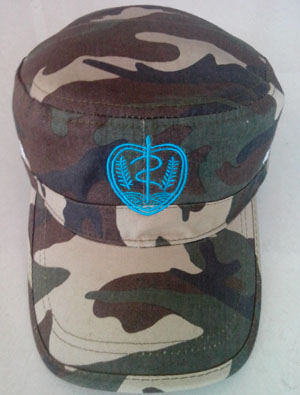camouflaged cap